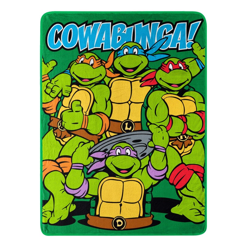 Northwest Teenage Mutant Ninja Turtles Micro Raschel Throw Blanket, 46" x 60", Cowabunga Dudes - Image 1